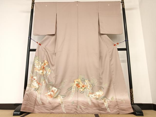 平和屋着物●豪華色留袖 駒刺繍 短冊花文 暈し染め 金彩 正絹 逸品 AAAZ0218zg