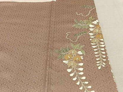平和屋着物●豪華色留袖 駒刺繍 短冊花文 暈し染め 金彩 正絹 逸品 AAAZ0218zg
