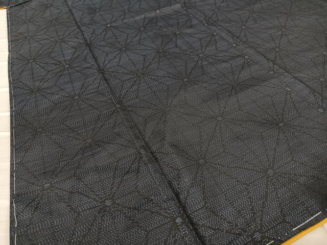 平和屋着物●本場大島紬 麻の葉文様 正絹 逸品 未使用 AAAZ0221zg