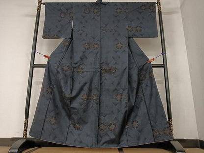 平和屋着物●本場大島紬 カタス7マルキ 花菱文 正絹 逸品 AAAZ0227zg