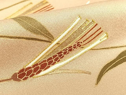 平和屋着物●訪問着 駒刺繍 稲穂 暈し染め 金彩 正絹 逸品 AAAZ0228zg