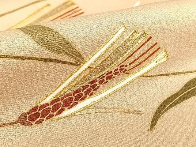 平和屋着物●訪問着 駒刺繍 稲穂 暈し染め 金彩 正絹 逸品 AAAZ0228zg