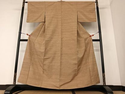 平和屋着物●上質な紬 縞 正絹 逸品 AAAZ0232zg