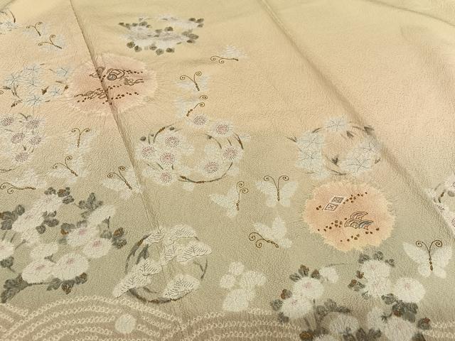平和屋着物●十日町 名門 滝泰謹製 訪問着 手描き 絞り 刺繍 宝尽くし花蝶文 暈し染め 金彩 正絹 逸品 AAAZ0251zg