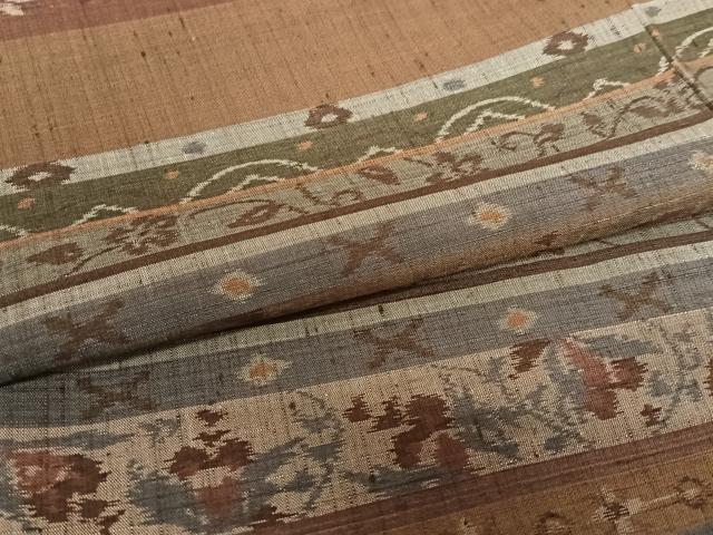 平和屋着物●上質な紬 訪問着 横段花文 三越扱い 正絹 逸品 AAAZ0252zg