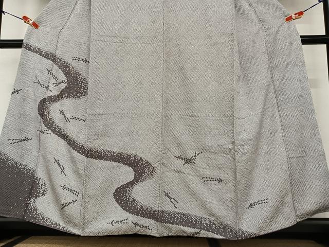 平和屋着物●訪問着 駒刺繍 絞り 敷松葉 反端付き 正絹 逸品 AAAZ0256zg