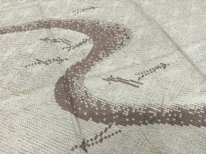 平和屋着物●訪問着 駒刺繍 絞り 敷松葉 反端付き 正絹 逸品 AAAZ0256zg