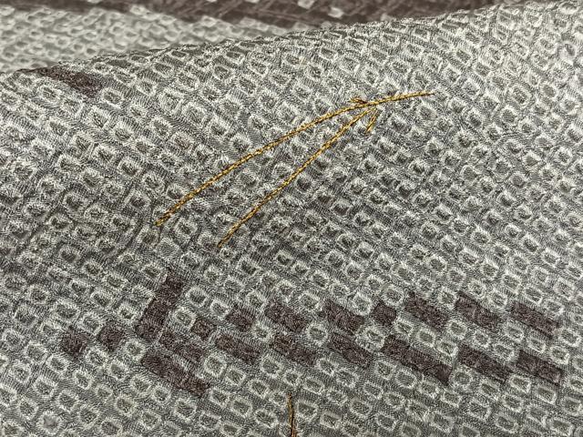 平和屋着物●訪問着 駒刺繍 絞り 敷松葉 反端付き 正絹 逸品 AAAZ0256zg
