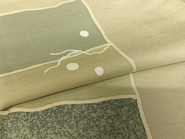平和屋着物●上質な小紋　紬地　変わり市松文様　正絹　逸品　AAAZ0265zg