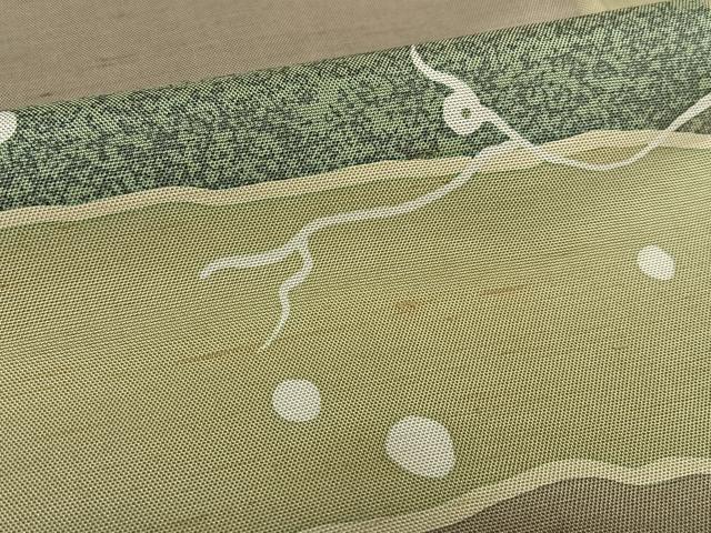 平和屋着物●上質な小紋　紬地　変わり市松文様　正絹　逸品　AAAZ0265zg