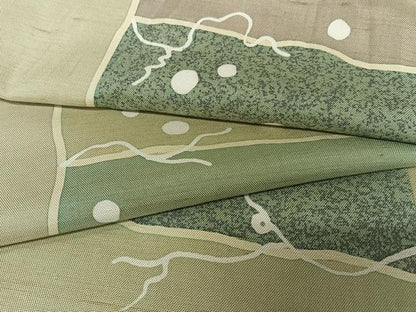 平和屋着物●上質な小紋　紬地　変わり市松文様　正絹　逸品　AAAZ0265zg