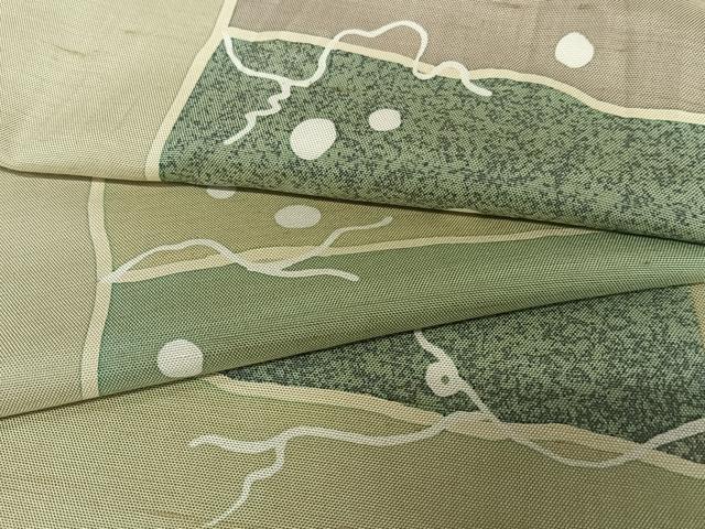 平和屋着物●上質な小紋　紬地　変わり市松文様　正絹　逸品　AAAZ0265zg