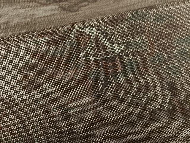 平和屋着物●本場大島紬 泥染 カタス9マルキ 風景文 正絹 逸品 AAAZ0279zg
