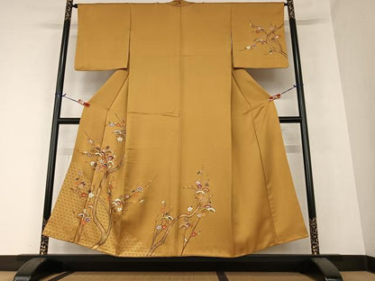 平和屋着物●訪問着　枝梅松文　金彩　正絹　逸品　AAAZ0285zg