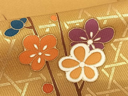 平和屋着物●訪問着　枝梅松文　金彩　正絹　逸品　AAAZ0285zg