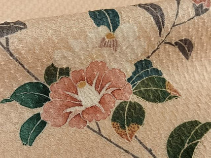 平和屋着物●訪問着　友禅　雲重ね枝花文　正絹　逸品　AAAZ0287zg