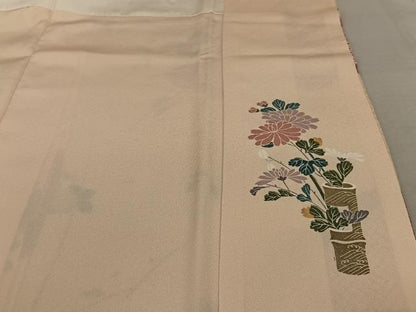 平和屋着物●訪問着　友禅　雲重ね枝花文　正絹　逸品　AAAZ0287zg