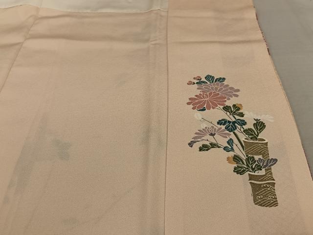 平和屋着物●訪問着　友禅　雲重ね枝花文　正絹　逸品　AAAZ0287zg
