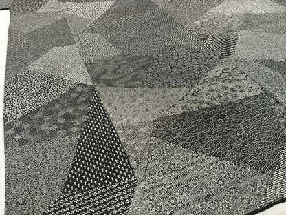 平和屋着物●小紋師　北原寿永　江戸小紋　百柄　黒地　正絹　逸品　AAAZ0302zg