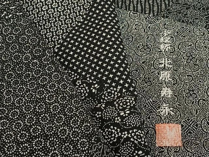 平和屋着物●小紋師　北原寿永　江戸小紋　百柄　黒地　正絹　逸品　AAAZ0302zg