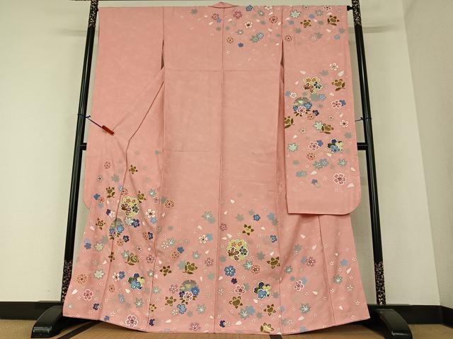 平和屋着物●豪華振袖　雪輪舞花文　金彩　正絹　逸品　AAAZ0303zg