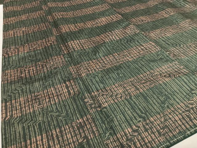 平和屋着物●石川県指定無形文化財 牛首紬 白山工房 手織り 変わり縞 正絹 逸品 未使用 AAAZ0307zg