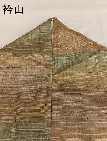 平和屋着物●上質な紬　横段文　正絹　逸品　AAAZ0308zg