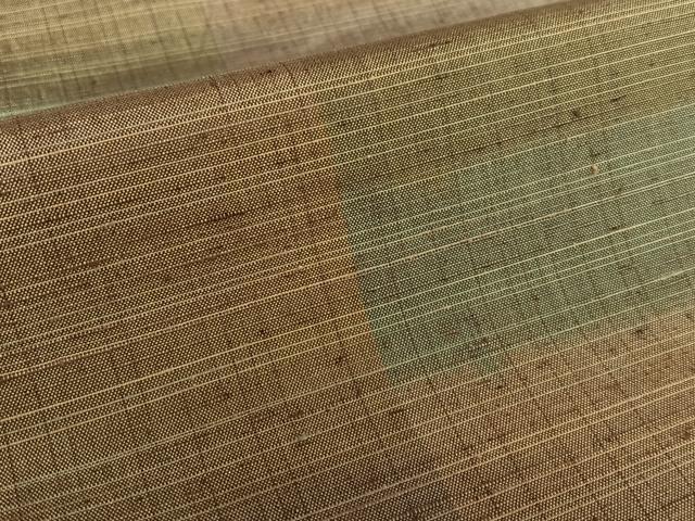 平和屋着物●上質な紬　横段文　正絹　逸品　AAAZ0308zg
