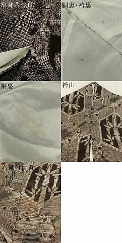 平和屋着物●本場大島紬　割り込み絣　雪輪笹竹文　正絹　逸品　AAAZ0314zg