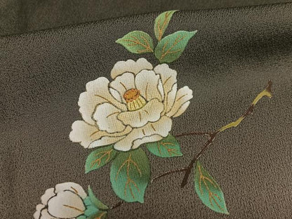平和屋着物●堀信　訪問着　枝花文　椿　暈し染め　金彩　正絹　逸品　AAAZ0317zg