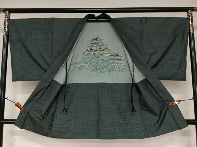 平和屋着物●男性　本場大島紬　アンサンブル　100亀甲　総詰め　正絹　逸品　AAAZ0322zg