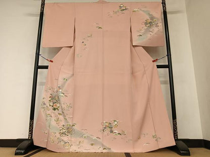 平和屋着物●訪問着 友禅 草花鈴文 暈し染め 金彩 正絹 逸品 AAAZ0329zg