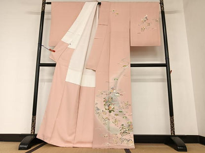 平和屋着物●訪問着 友禅 草花鈴文 暈し染め 金彩 正絹 逸品 AAAZ0329zg