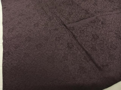 平和屋着物●道行コート　リバーシブル　舞花地紋　鳥羽色×黒色　ロング丈　正絹　逸品　AAAZ0340zg