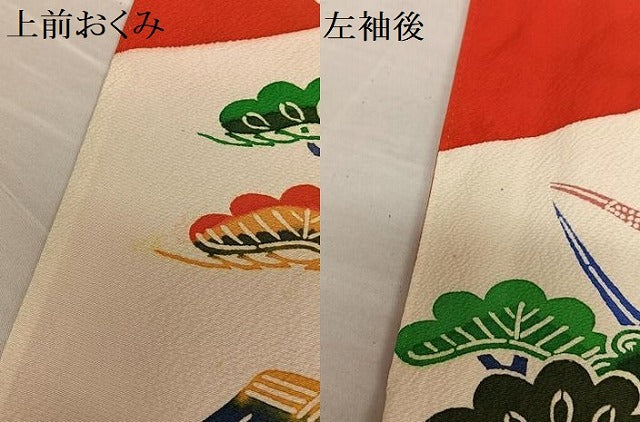 平和屋着物●紅型 振袖 風景草花文 正絹 逸品 未使用 AAAZ0351zg