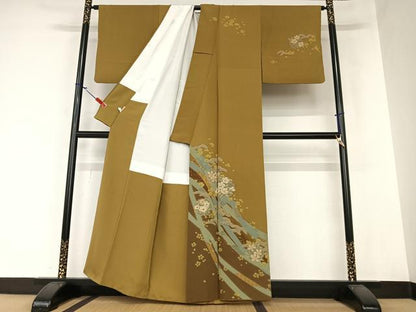 平和屋着物●訪問着 絞り 雪輪重ね花松文 金彩 ますいわ屋扱い 正絹 逸品 AAAZ0358zg