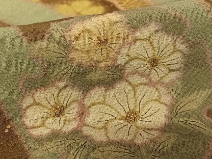 平和屋着物●訪問着 絞り 雪輪重ね花松文 金彩 ますいわ屋扱い 正絹 逸品 AAAZ0358zg