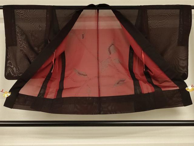平和屋着物▽羽織　スリーシーズン　春夏秋　塵除け　枝葉文　正絹　逸品　AAAZ0361jd
