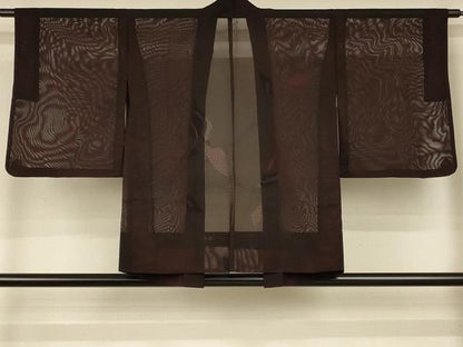 平和屋着物▽羽織　スリーシーズン　春夏秋　塵除け　枝葉文　正絹　逸品　AAAZ0361jd
