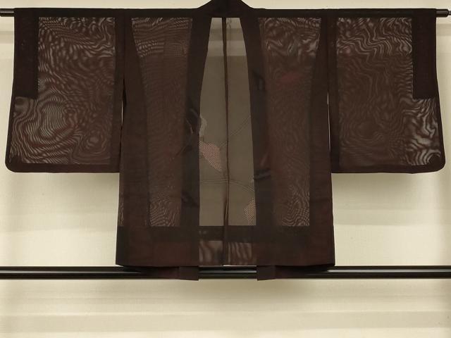 平和屋着物▽羽織　スリーシーズン　春夏秋　塵除け　枝葉文　正絹　逸品　AAAZ0361jd