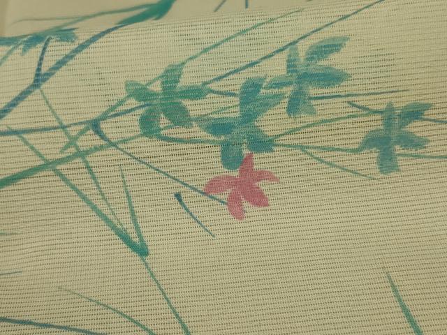 平和屋着物＊夏物　小紋　絽　枝花文　洗える着物　AAAZ0504jd