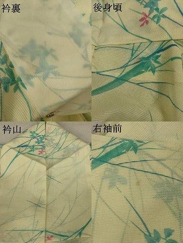 平和屋着物＊夏物　小紋　絽　枝花文　洗える着物　AAAZ0504jd