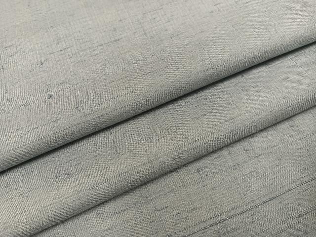 平和屋着物●結城紬　色無地　灰青色　正絹　逸品　AABH9588ck