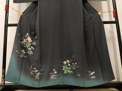 平和屋着物●訪問着　手描き　花蝶文　暈し染め　正絹　逸品　AAAZ0529ph