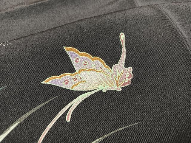 平和屋着物●訪問着　手描き　花蝶文　暈し染め　正絹　逸品　AAAZ0529ph