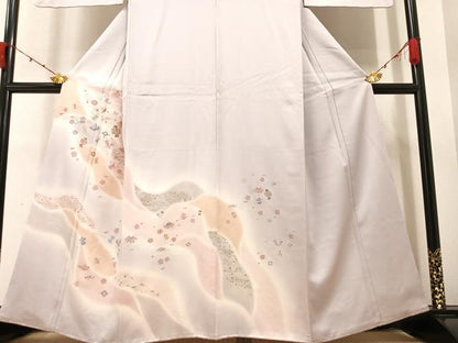 平和屋着物●創業460年・千總　訪問着　刺繍　花宝尽くし　暈し染め　正絹　逸品　AAAZ0537ph