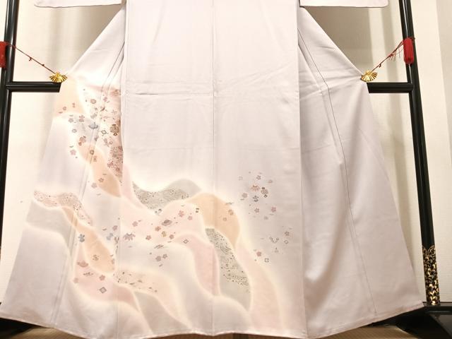 平和屋着物●創業460年・千總　訪問着　刺繍　花宝尽くし　暈し染め　正絹　逸品　AAAZ0537ph