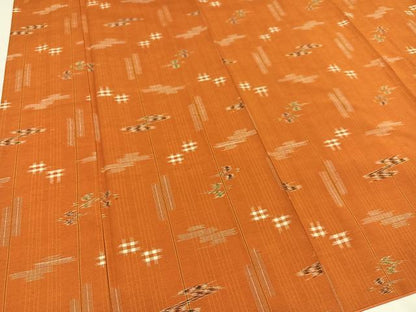 平和屋着物●上質な紬 琉球絣文様 正絹 逸品 AAAZ0542ph