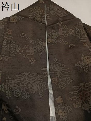 平和屋着物●上質な小紋 紬地 花鳥文 正絹 逸品 AAAZ0554ph
