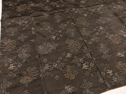 平和屋着物●上質な小紋 紬地 花鳥文 正絹 逸品 AAAZ0554ph
